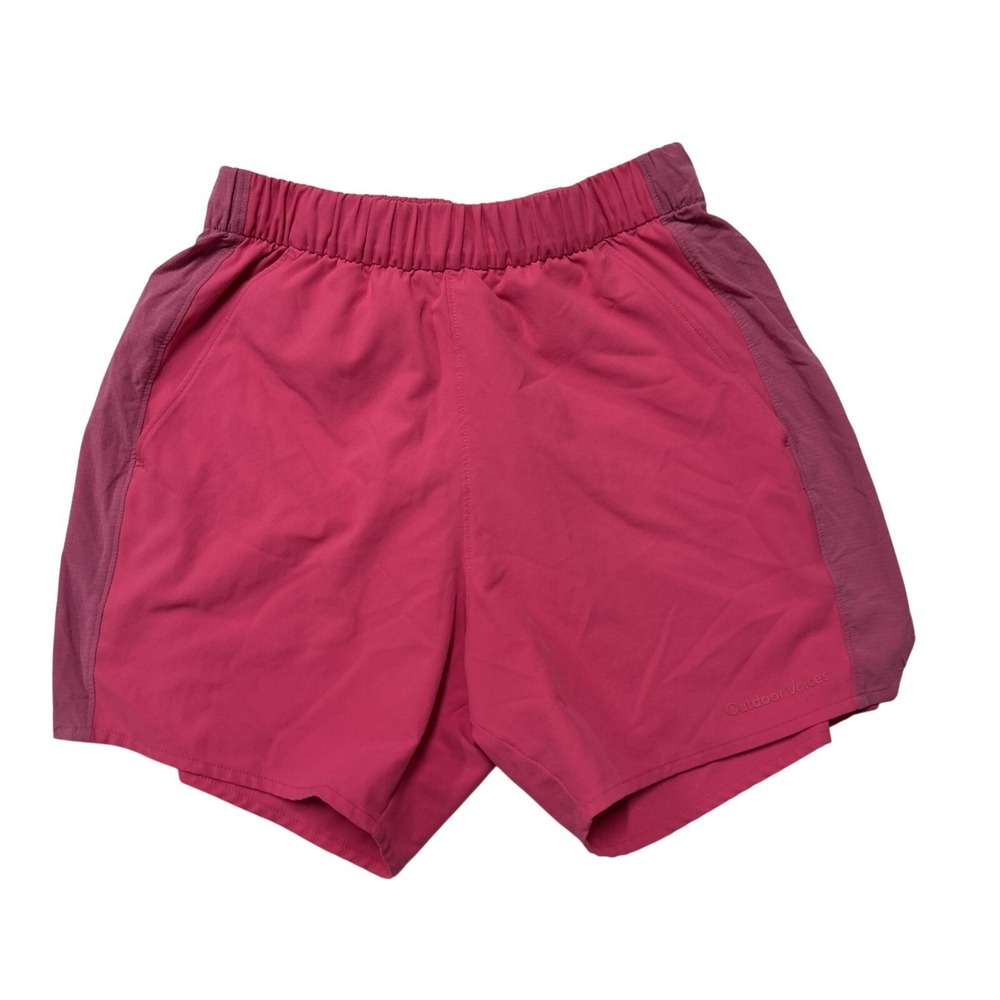 Outdoor Voices Women's Shorts XS Geranium Pink "Relay" RecPoly Running